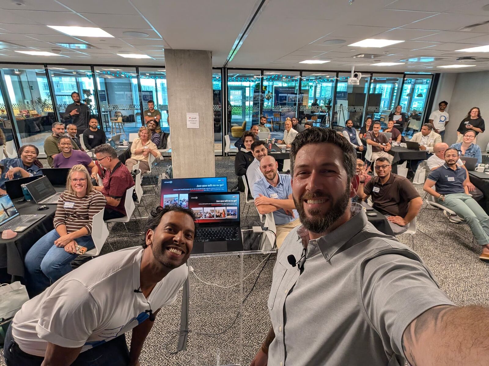 Mike Libbey and Anderson Petergeorge with the full Toronto workshop group